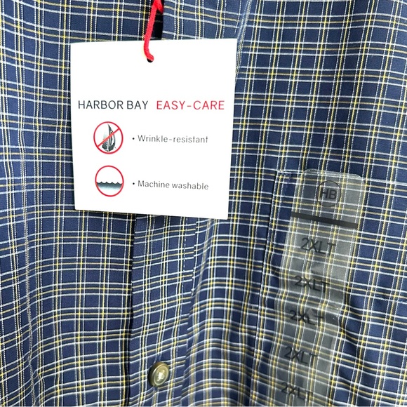 Harbor Bay 2XL Tall Button Plaid Mens Shirt - Picture 4 of 5